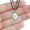 Marshall Bison Antiqued Oval Charm Pendant with Black Satin Cord