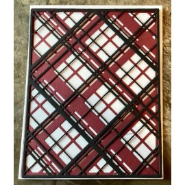 Sizzix Tim Holtz Die Cuts * Layered Plaid * Four Sets * - White Maroon Black