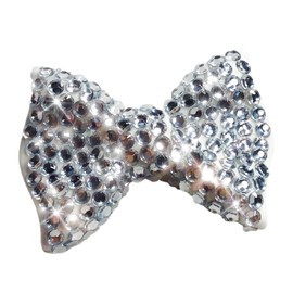 Bling Bow, Handmade diamond butterfly accessories, sequin crystal diamond butterflies, perfect decoration for license plate protectors cell phones and anywhere else you want to sparkle! (White Bow)