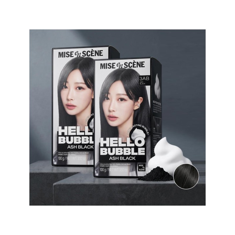Mise-en-sc?ne New Hello Bubble 3AB Ash Black x2 Self-Hair Dye