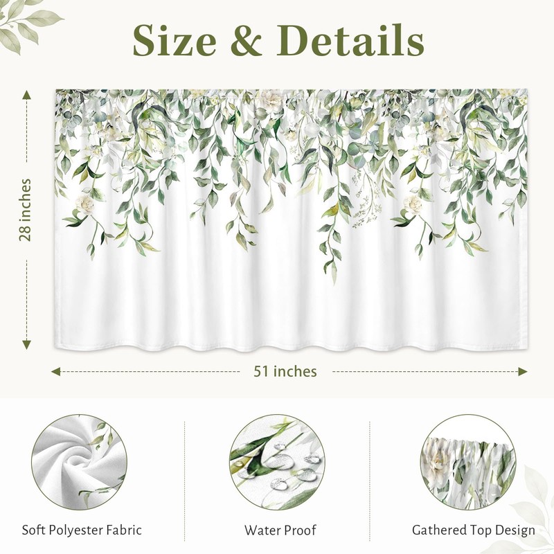 Cabinet Curtain, 28"W x 51"L, Sage Sink Skirt for Kitchen