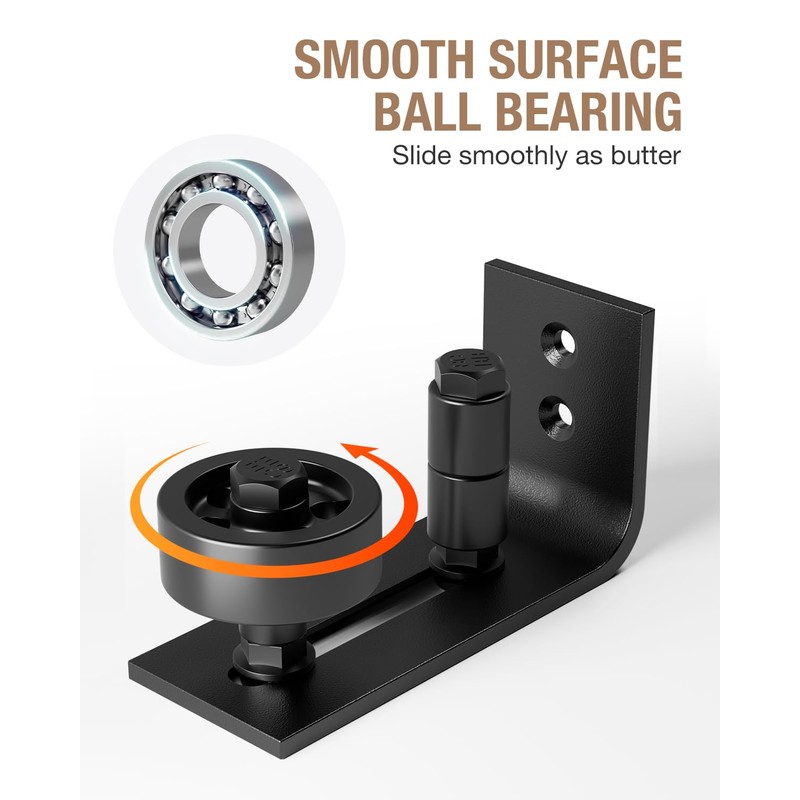 WINSOON Sliding Barn Door Floor Guide Wall Mounted Hardware for