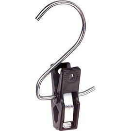 The Great American Hanger Company Chrome Hook with Black Plastic Hanging Clip in 2" Length, Box of 100