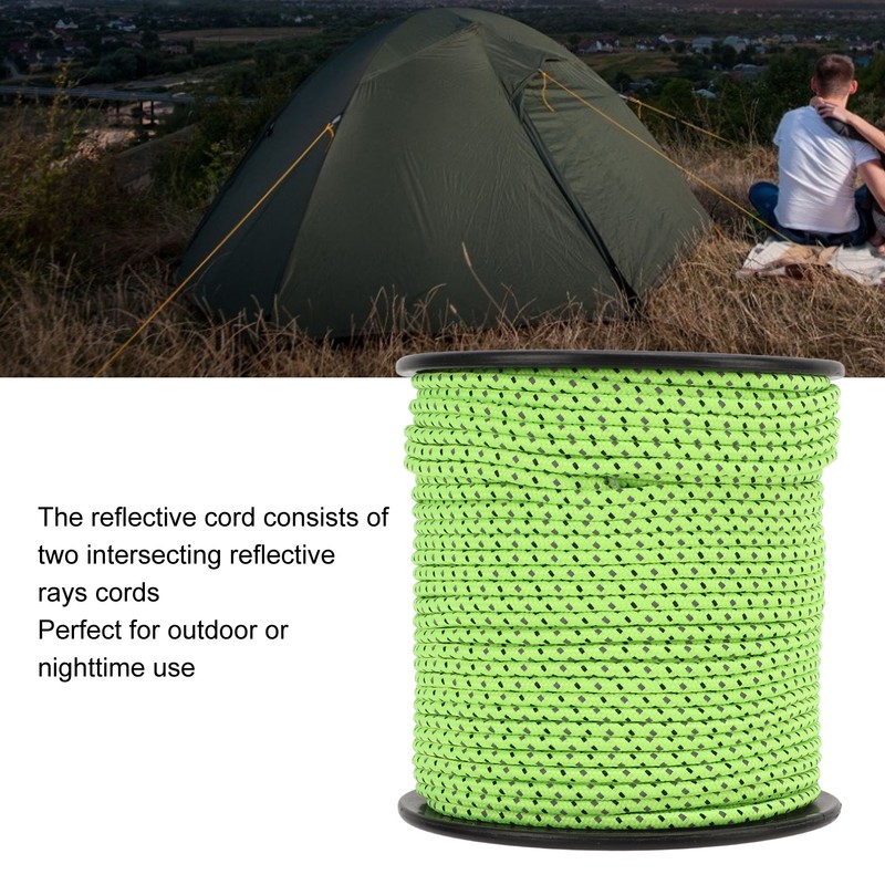 Camping Rope Fluorescent Tent Reflective Cord for Outdoor Camping Hiking