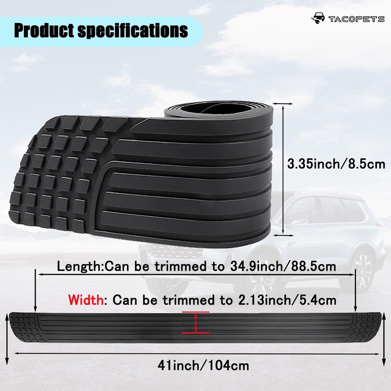 TACOPETS Car Rear Bumper Protector, 41 x 3.4 inch Trimmable,