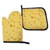 Funny Food Cheese Pattern Oven Mitts and Potholder Set-Heat Resistant