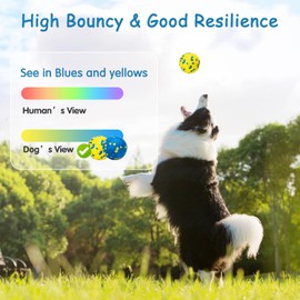 Nobleza Dog Balls Toys, 3 Pack Indestructible Dog Ball Toy, Nature Rubber High Bounce Solid Dog Balls, Durable Floating Interactive Dog Toys for Throw and Fetch, Medium, D6.3cm/2.48in