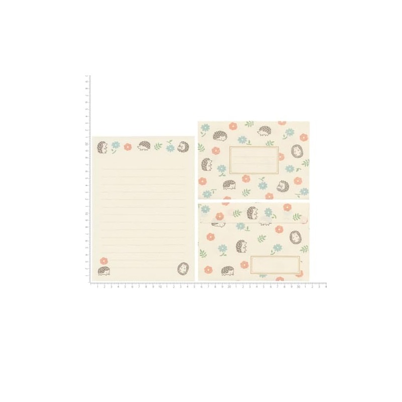 Hanko Letter Set (Hedgehog and Flower) LLH7 (Old LLL305)