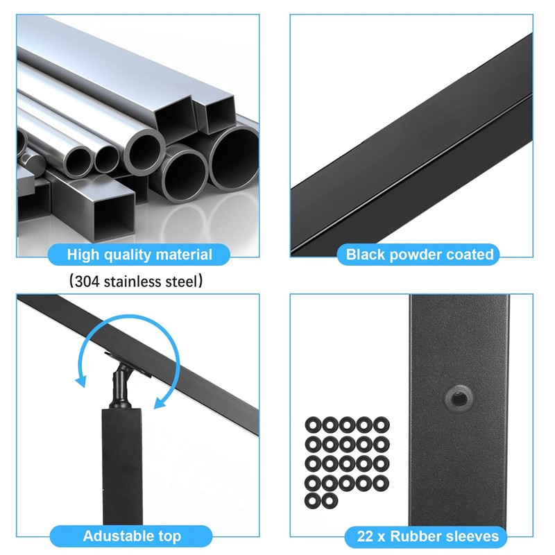 Sidasu 36" Stair Post 30°-Drilled Side Cable Railing Stainless Steel