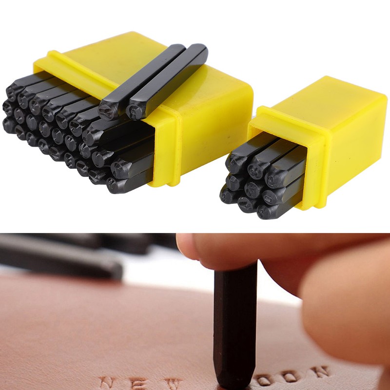 36Pcs Stamping Punch Tool Number(0‑9) Letter (A‑Z‑&amp;) High Carbon Steel