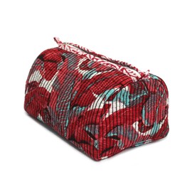 INDIAN CRAFT CASTLE ICC Toiletry Bag Water-resistant Makeup Cosmetic Bag, Full Sized Container, Portable Makeup Organizer, Cosmetic Holder Bag Travel Organizer for Women and Men, Red, S, Quilted