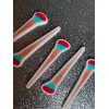 5pc. Teal and Gold Makeup Brush Resin Planar Flatback, Makeup