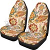 Qpednta Boho Floral Car Seat Covers 2 Pcs Stretch Polyester