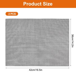 Pack of 2 grill grills for gas grills, 42 x 36 cm BBQ grill mesh mats, Teflon grill net, grill mat, barbecue net, square non-stick grill mat, grill net for charcoal, gas grill, cooking, baking