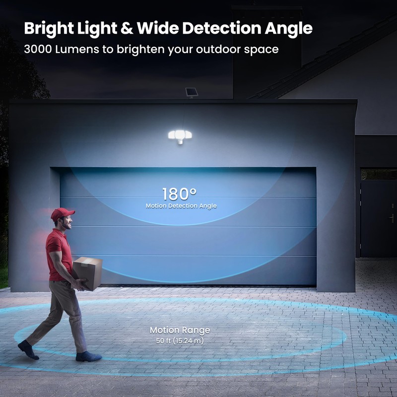Feit Electric Outdoor LED Triple Head Solar Security Flood Lights