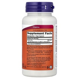 NOW Foods, MK-7 Vitamin K-2, 100mcg, Veggie Capsules 120 Tablets / NOW Foods (나우푸드), MK-7 비타민K-2, 100mcg, 베지 캡슐 120정