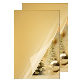 KINLINK 8x12Plexiglass Sheets 1/8 inch-3mm Gold Mirror Acrylic Sheets, Mirror Plastic Board Polycarbonate Sheet for DIY Project, Craft, Acrylic Sign, Weding Invitaton 2 Pack