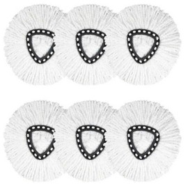 6 Rotating mop Replacement Heads, mop Refills Compatible with for O-Cedar mop Replacement Heads, 100% Microfiber mop Refills, deep Cleaning, Machine Washable and Easy to Replace.