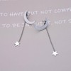 Gold Moon Stud Earrings Silver Star Earrings Star Threader Earrings