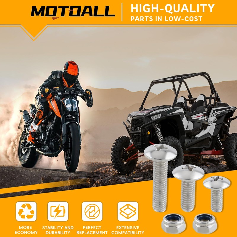 MOTOALL 25 Piece Fender Bolts Screws Nut Mount Kit Plastics