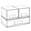 Vtopmart Stackable Storage Drawers Set of 3,Clear Plastic Organizer Bins
