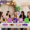 60PCS Halloween Birthday Party Supplies 7In Purple Sun Dessert Paper