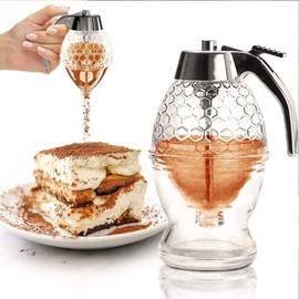Honey Dispenser, Syrup Dispenser, Oil Dispenser, Squeeze Bottle, 1 Piece, Portable Acrylic Honey Jar Container, Honey, Multi-Purpose Kitchen Spice Bottle, Dustproof Vinegar Oil Bottle for Cooking