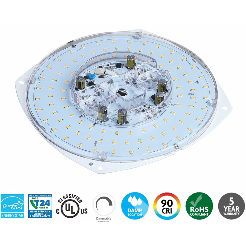 Silverlite 8.5in PCB Size,10.2in Overall Size,40W,3000K,3200LM,120V,CRI90,Dimmable LED Light Engine,Retrofit Light