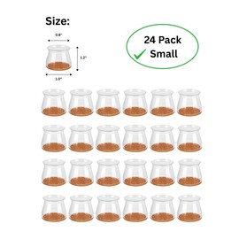 CASAMAX Chair Leg Floor Protectors – Silicone Caps, Cups & Sliders with Felt Pads – Non-Slip Furniture Leg Covers to Protect Hardwood & Tile Floors, Reduce Noise (24, Small)