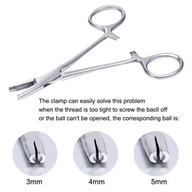 4mm Jaw Piercing Ball Removal Tool,Stainless Steel Dermal Anchor Forceps for Dermal Tops Unscrew or Screw Ball Pliers for Nose Septum Earrings Lip Ring
