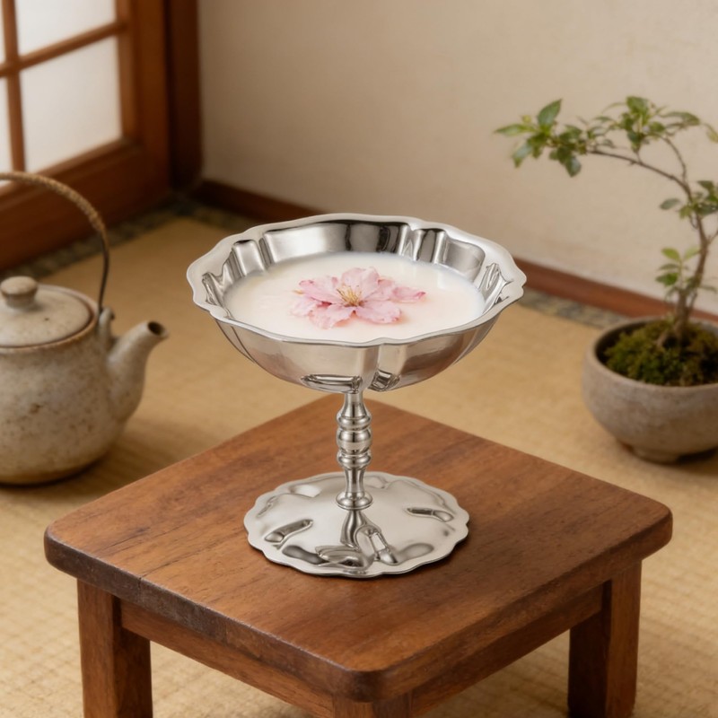 CONGARTENO Vintage Stainless Steel Dessert Cup 4.37In High Footed Ice