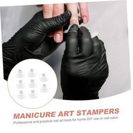 Mikinona 8pcs Nail Art Transfer Stampers Transparent for Manicure for Nail Art Salon and Home Use