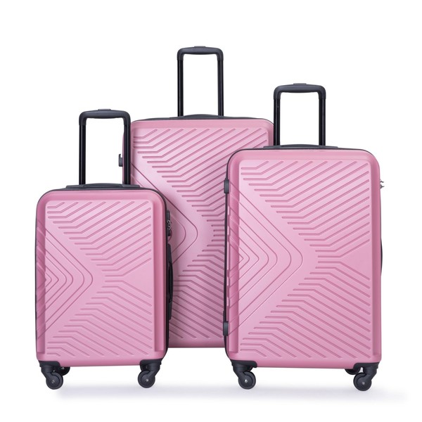 Travelhouse Hardshell Luggage Set,3 Piece Hardside Suitcases with Spinner Wheel,Lightweight