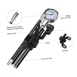 BESPORTBLE Portable Bike Air Pump Mini Frame to Floor Design for Quick Precise 2-3 Psi Inflati