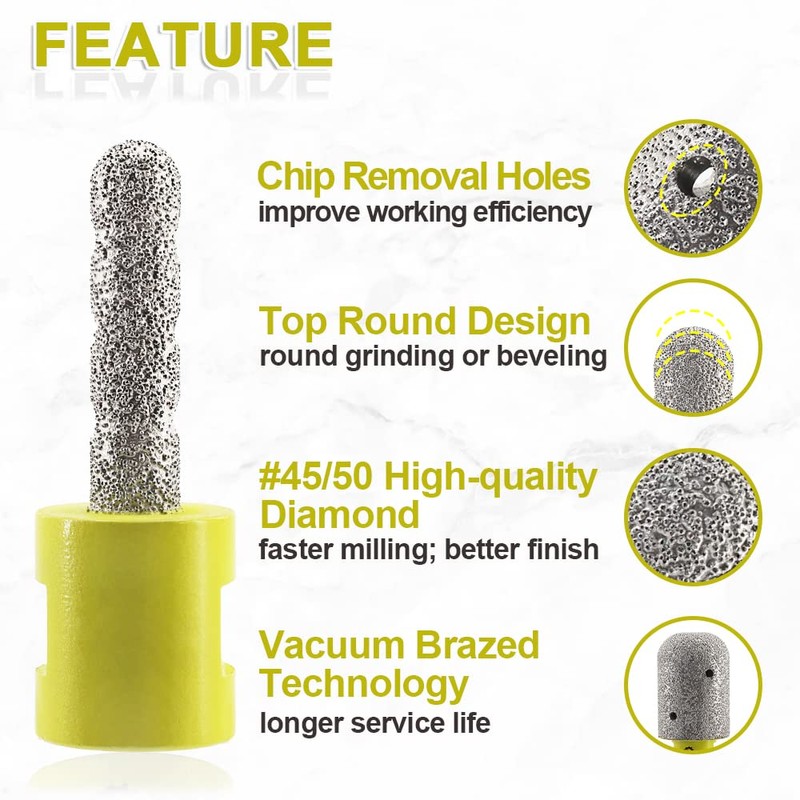 Diamond Finger Milling Bits 3/8"(10mm) SANLEETEK Tile Bits for Existing
