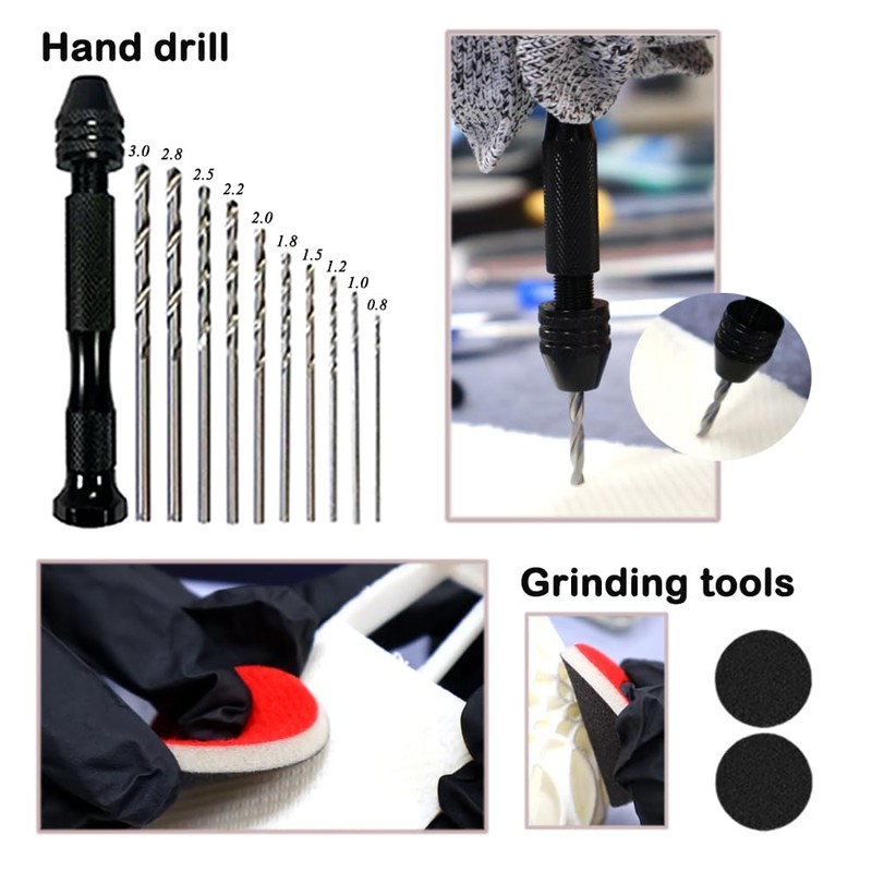 3D Printer Tool Kit, 3D Post-Processing Accessories with Hand Drill,