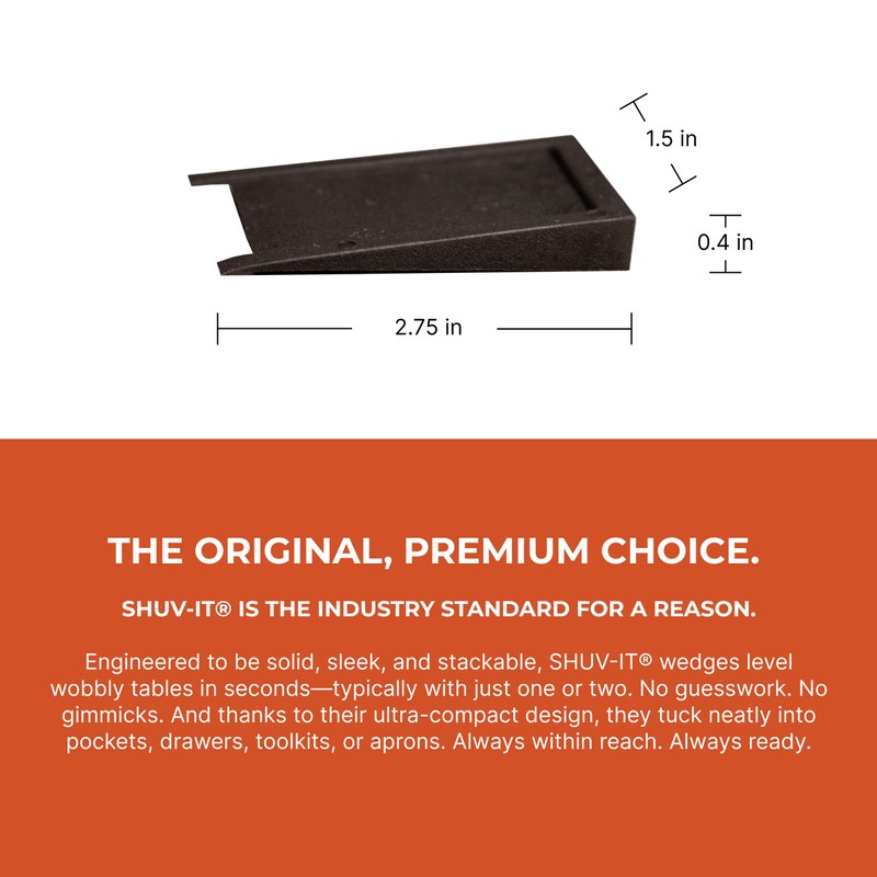 Shuv-It Flexible Plastic Shims (Black 25 Pack) - Leveling Shims