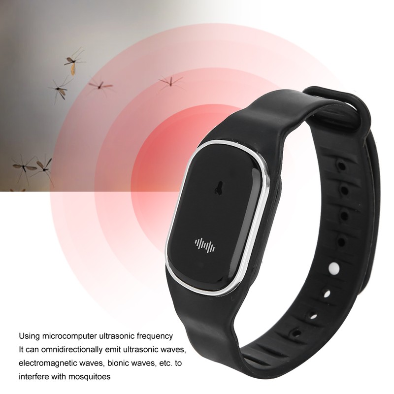 Rechargeable Intelligent Mosquito Repellent Bracelet Outdoor Anti Mosquito Wristband Black