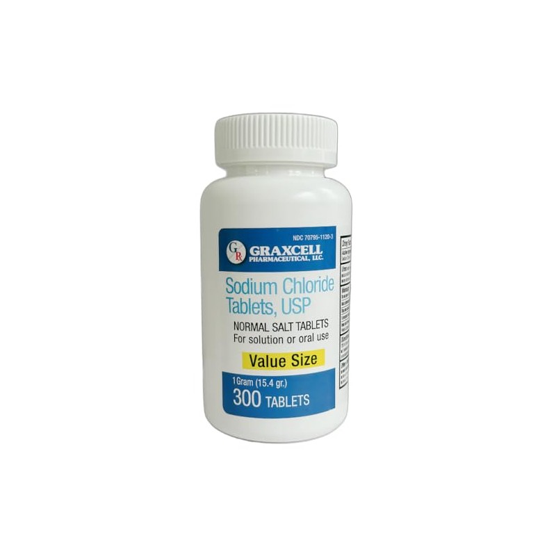Graxcell Sodium Chloride Tablets 1gm | Electrolyte Salt for POTS