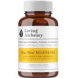 Gut Health Supplements - Your Flora Probiotic Regenesis with Fermented Soybean, Artichoke, Chicory, Prebiotics, Digestive Enzyme, & Probiotics for Men & Women - Vegan, Non-GMO - Living Alchemy, 120 Pcs