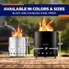 CAMPIOR Wood Burning Fire Pit Stove with Black Exterior -