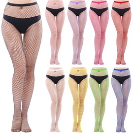 Adove Multipack Fishnet Tights for Women, Multi colored Thigh High Stockings Mesh Hight Waist Fish Nets Pantyhose
