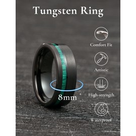King Will Men Tungsten Wedding Band 8mm Size 9