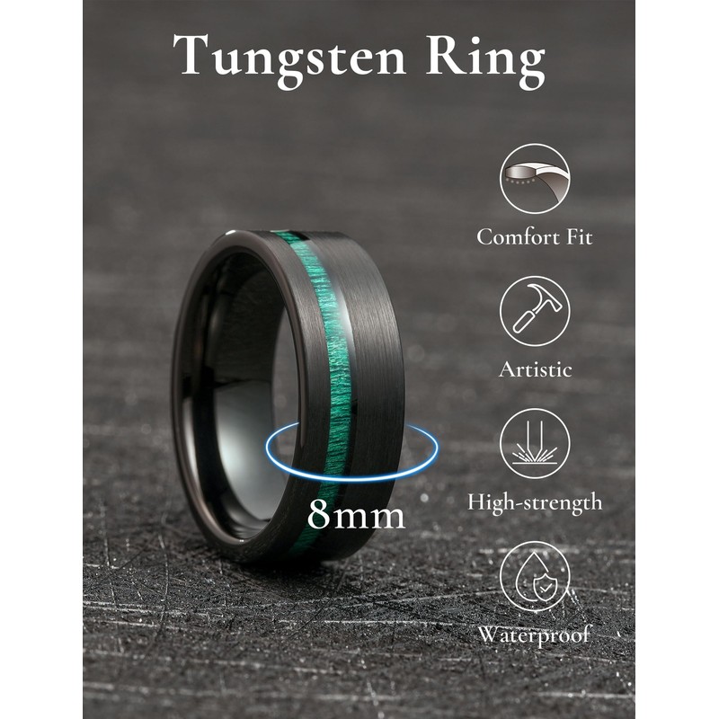 King Will Men Tungsten Wedding Band 8mm Size 9