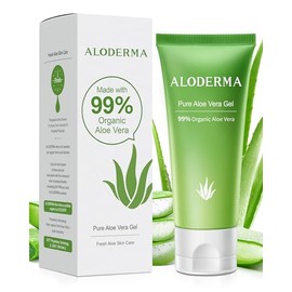 Aloderma Pure Aloe Vera Gel - Soothes and Hydrates Dry, Itchy, or Irritated Skin; great for Acne, Dandruff, Sunburn, Rashes (4 oz)