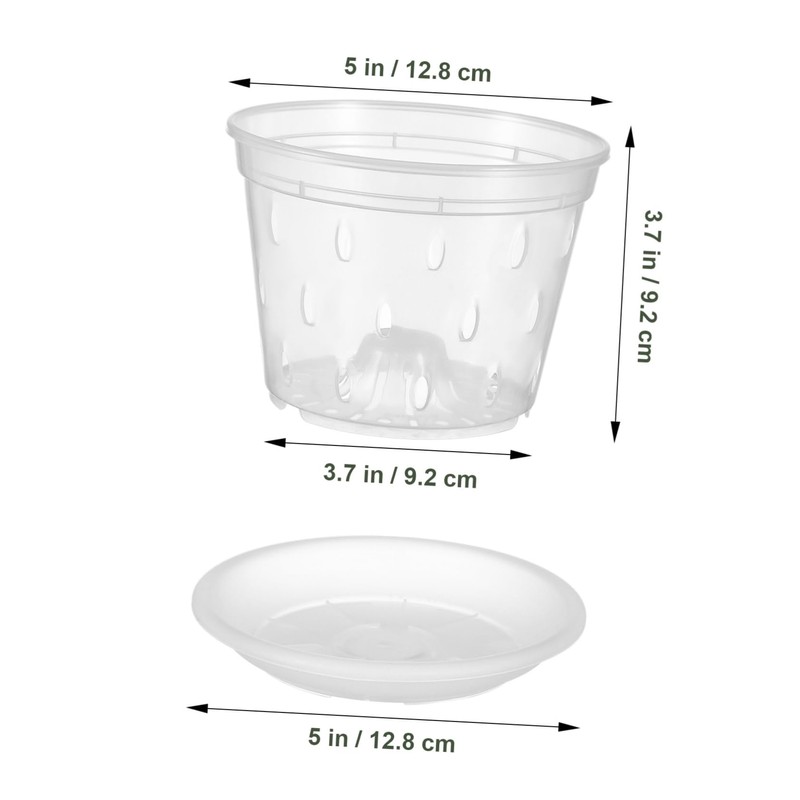 SUPVOX 5sets Clear Nursery Pots with Drainage Holes Transparent for