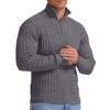 Askdeer Men's Quarter-Zip Sweater Mock Turtleneck Cable Knit Pullover Sweater