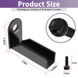 4 Pcs Fence Mounting Bracket for 1" x 1" Square Rails, Carbon Steel Fence Mounting Bracket, Fence Panel Internal Connector - Black