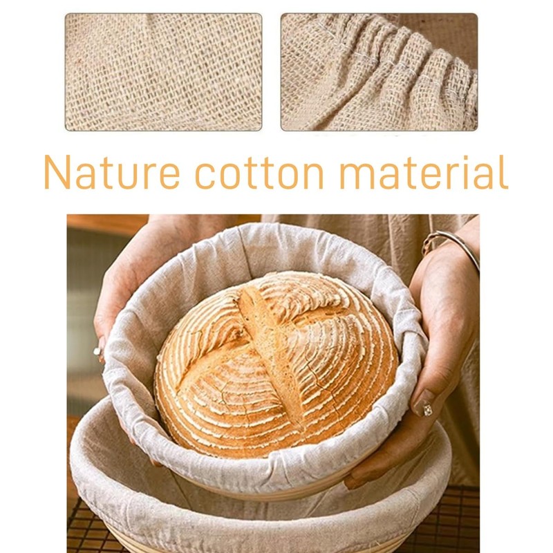 Voarge Set of 6 Linen Insert for Bread Proofing Basket,