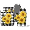 MIFSOIAVV Sunflower Black White Buffalo Plaid Oven Mitts and Pot